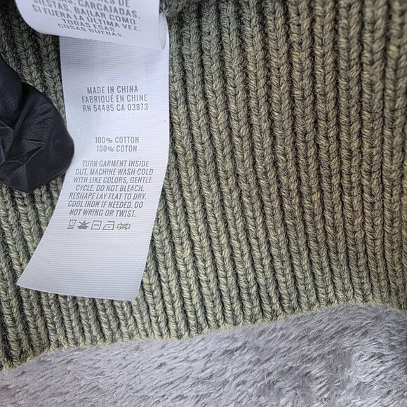 Aerie Sweater Womens XS Green White Stripe V Neck Balloon Sleeve Pullover Knit - Picture 6 of 10